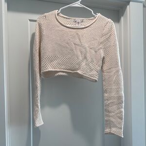 Sincerely Jules Cream Textured Crop Top